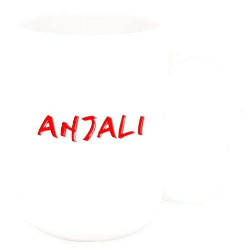 Bouncing Brick Designs Anjali Coffee Mug - Personalized Ceramic Cup with Name, Customized Gift Idea for Women/Girls, Custom Unique Birthday/Christmas/Holiday Present for Adults/Kids, 11 Oz