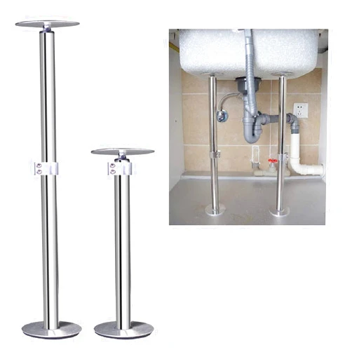 Ruiru bro Undermount Sink Mounting Brackets New 304 Stainless Steel Sink Legs Sink Repair Supports Kit Installation and Repair System for Kitchen and Bathroom (Height: 16 to 29.5 inch)