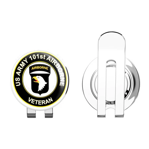 HJ Media U.S. Army Veteran 101st Airborne Division Golf Hat Clip with Magnetic Ball Marker