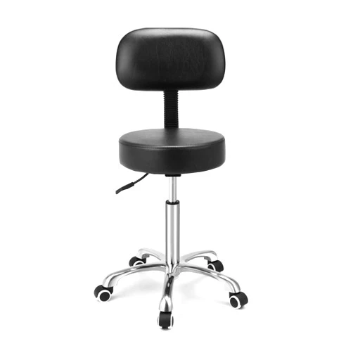 Kaleurrier Rolling Swivel Adjustable Heavy Duty Drafting Stool Chair for Salon,Medical,Office and Home uses,with Wheels and Back (Black)