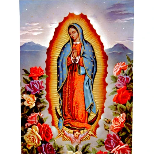 F-CANLAN Round Full Drill Diamond Painting Set 5D DIY Virgin Mary Diamond Art Painting by Numbers Virgin Mary Prayer Diamond Art Kits with Diamonds Dots for Adult Room Decor (12X16 inches)