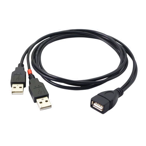 PNGKNYOCN 3.2 Feet USB Splitter Cable, USB 2.0A Female to Dual USB A Male Y Hub Adapter Cable YOUCHENG for Computers and Mobile Phones Etc. Only One Port for Data Transmission