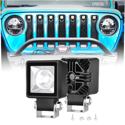 LTEODCHEW 2 Inch LED Pods with DRL, 5000Lumen 10° Spot Beam Driving Lights, IP68 LED Fog Cowl Ditch Lights on Grill Bumper Hood Bull Bar for Wrangler Gladiator Bronco SUV UTV ATV Motorcycle Dirt Bike