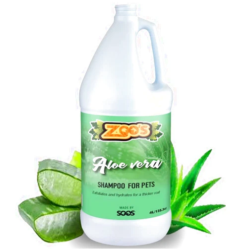 SOOS Zoo’s Aloe Vera Pet Shampoo Moisturize Skin Fast Absorbing Reduce Odors for Dog and Cat (4L / 1.32 gal)