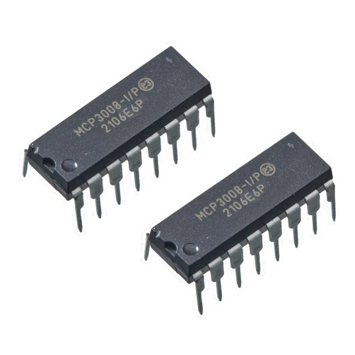 Bridgold 2pcs MCP3008-I/P MCP3008 MCP 8-Channel 10-Bit A/D Converters with SPI Serial Interface 2.7V,DIP-16.
