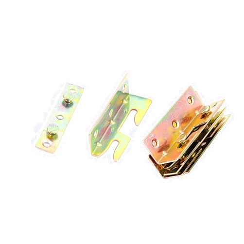 XMHF Bed Rail Brackets Heavy Duty Wood Snap Connectors Fittings No-Mortise Installation Connectors Brass Tone 4 Set