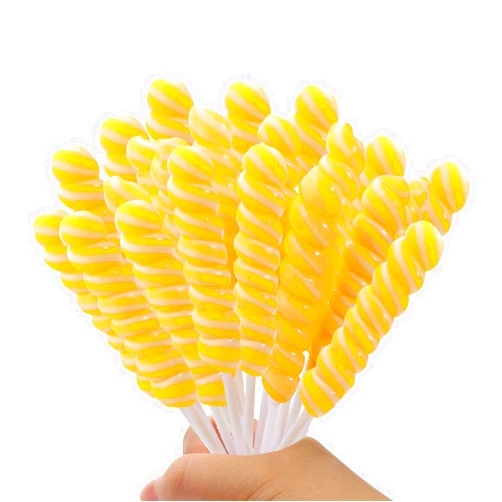 LIDATREE Twisty Lollipop, Yellow Twist Lollipops Individually Wrapped Bulk, Kid's Whirley Lollipops Candy for Decorating Birthday, 12g Lemon Flavor 30 Pack