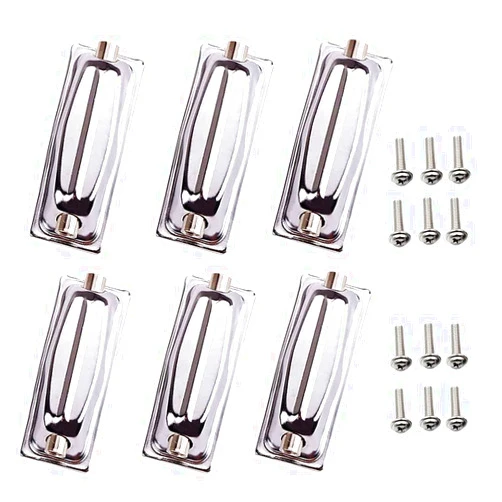 TUOREN Double End Drum Lugs for Bass Drums Snare Drum Parts Accessories Replacement 6/Pack Chrome