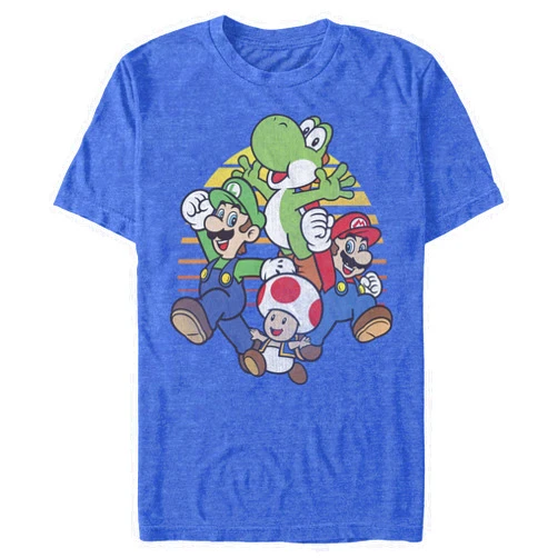 Nintendo Men's Mario and Friends Circle Retro T-Shirt
