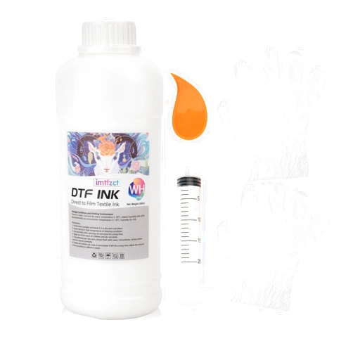 Imtfzct DTF White Ink 500ML, Premium DTF Ink for PET Film Heat Transfer Printing, Refill DTF Ink for Epson ET-8550, L1800, L800, R2400, P400, P800, XP15000