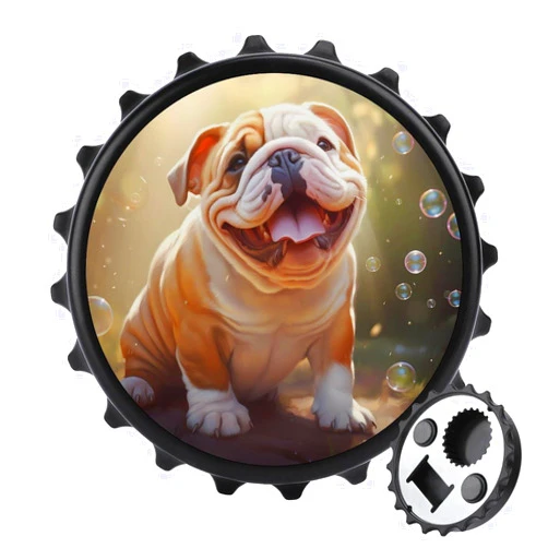Nudquio French Bulldogs Magnetic Bottle Opener Funny Beer Bottle Opener Bottle Cap Magnet for Fridge Kitchen Decor
