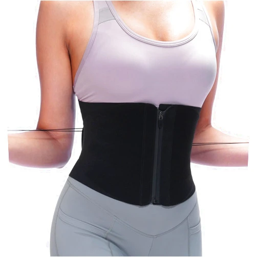 Sportneer Waist Trainer Belt for Women: Adjustable Lightweight Ergonomic Waist Trimmers with Zipper Lumbar Support with Pulley System for Lower Back Support Training Workouts (Small) Black