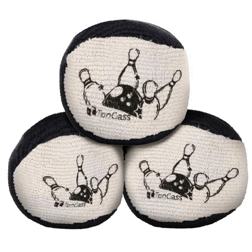 TonGass Microfiber Ultra Dry Bowling Grip Ball, Microfiber Bowling Grip Bags, Bowlings Powder Bag for Hands Use - Black & Grey