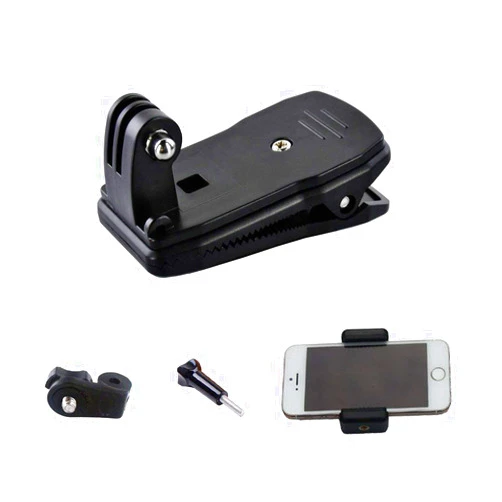 Supkeyer Cellphone Selfie Mount 360 Degree Quick Release Rotary Backpack Hat Clip for Gopro Hero/iPhone 15 14 13 12 11 Pro Max XR XS Max X/Samsung LG Sony Phone