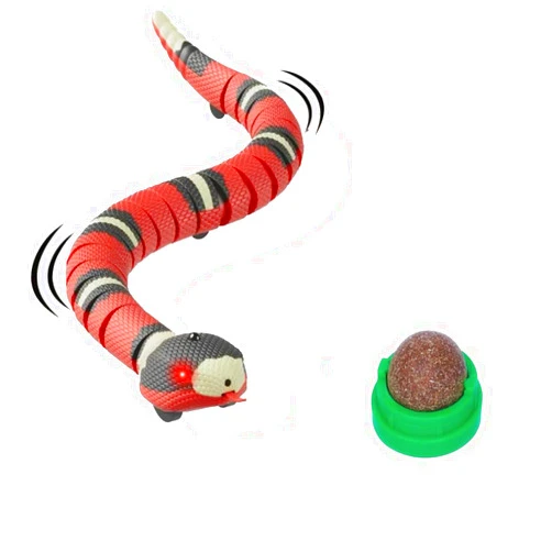 Generic Interactive Electric Snake Cat Toy - Rechargeable Moving Robot for Bored Kittens & Adult Cats - Catnip-Infused Indoor Pet Toys for Cat Lovers & Kids