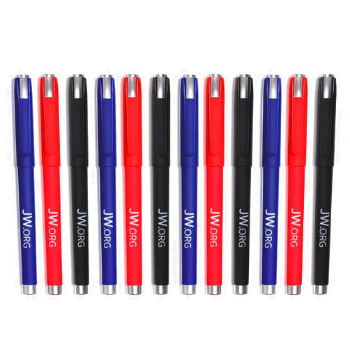 TONOS Jw.org Pens with Jw.org Logo 12 Pack-Pens-Blue Black Red Exterior Color Each Color 4 Black Ink Pens -Total 12 Pens