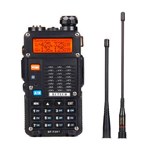 BFTECH BF-F8RT(UV-5R 4rd Gen, Model:UV-5X) 8-Watt Dual Band Two-Way Radio 2800mAh Battery (136-174Mhz VHF & 400-480Mhz UHF) High Gain NA-772R Stretchable Antenna