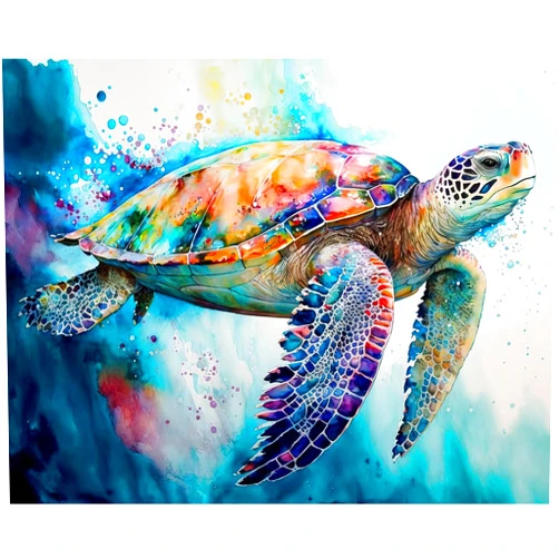 Aapxi Paint by Numbers Kit for Adults Beginner sea Turtle Painting by Numbers for Adults Canvas Adults' Paint-by-Number Kits Craft Set Adults Children Painting kit 18 x 20inch
