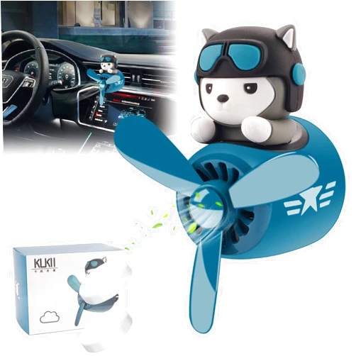 Jimtyee Car Air Fresheners Cartoon Pilot Automotive Air Outlet Propeller Cute Car Diffuser Creative Car Perfume Decoration for Car Vent Clips Car Vent Clip Air Freshener Accessories for Women Men
