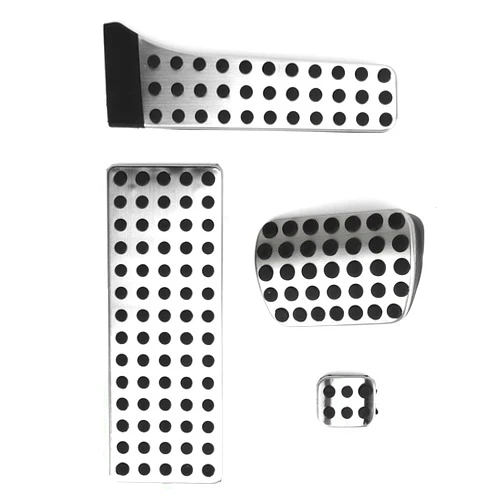 DAUZ Foot Gas Brake Pedal, Stainless Steel Brake Foot Pedal Anti Rust for Car (AT+ Rest Pedal)