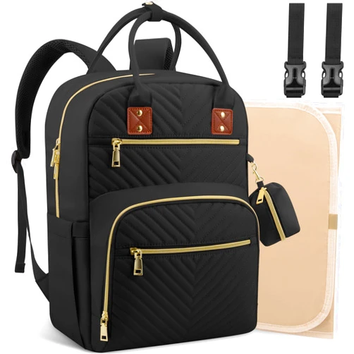 Tenot Baby Diaper Bag Backpack, Travel Diaper Bags for Baby Girl Boy Large Capacity Baby Bag Backpack for Women Black