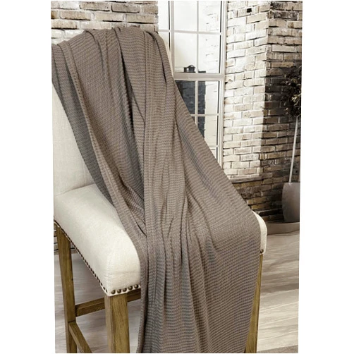BambooYou Waffle Weave Throw Taupe Taupe