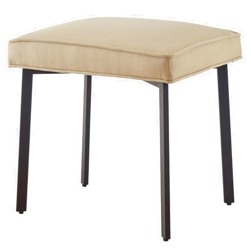 PONTMENT Rectangle Fabric Vanity Chair,Vanity Stool, Square Metal Legs Footstool Ottoman,Small Makeup Stool. Padded Vanity Desk Seat .Upholstered Modern FootRest for Bathroom Makeuproom.