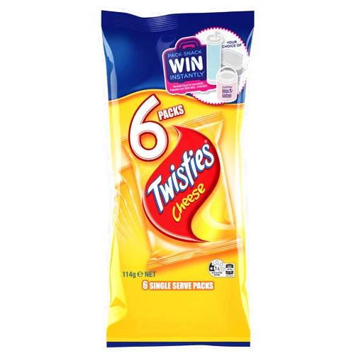 Smiths Twisties Cheese 6 Pack 114g