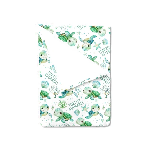 HawSkgFub Cute Under The Sea Turtle Baby Blanket for Boy Girl Gift, Ocean Animal Turtley Adorable Flannel Fleece Nursery Bed Blankets, Soft Lightweight Newborn Infant Toddler Kids Crib Bedding 30 x 40