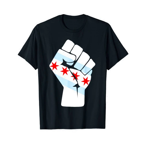 Leftique Chicago Pride Raised Fist of Solidarity & Resistance T-Shirt