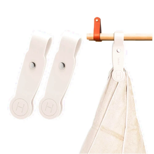 HKNR 2 Pcs Strong Magnetic Towel Clips for Kitchen, Waterproof Silicone Towel Holder for Oven Handle Fridge, No Drill Multi-Purpose Kitchen Towel Clip, Bathroom, Outdoor Use (Beige)