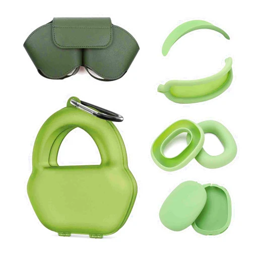 SUOFEIK 9 in 1 Hard Case for AirPods Max - Tips & Smart Case Cover for AirPods Max Durable Travel Case with Full Protection for Apple Pro Max Headphones (Green)