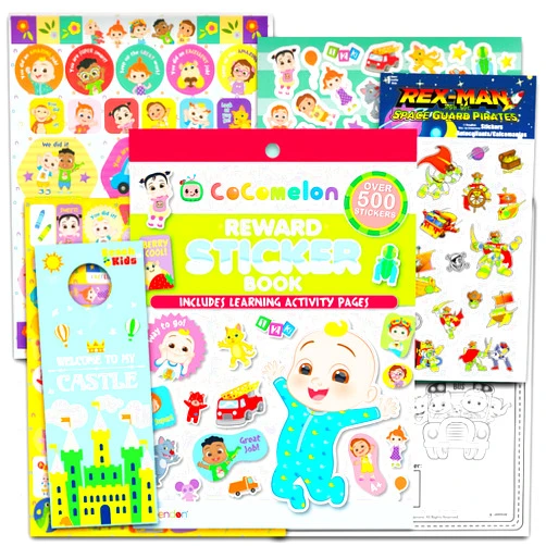 Screen Legends Cocomelon Potty Training Reward Sticker Book for Toddlers - Bundle with Over 500 Cocomelon Stickers, Activity Pages and More | Cocomelon Stickers for Kids