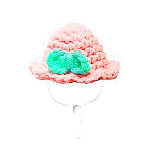 Tqyijhy Small Hamster Hat Knitting Guinea Pigs Christmas Hat Hand Knitted Tiny Hat with Adjustable Strap Holiday Christmas Party Pet Hat for Small Animals Small Pet Holiday Hat Small Pet Christmas Hat