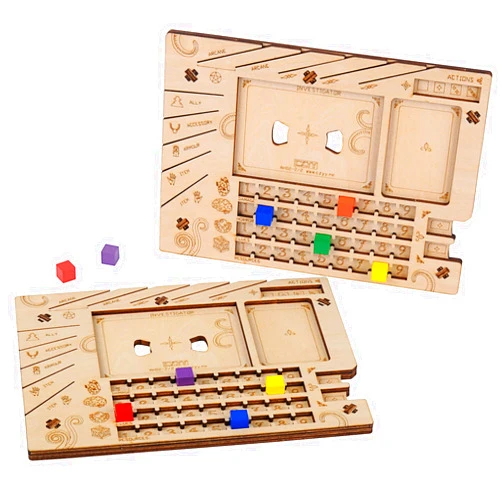 CZYY Investigator Dashboard Set of 2 Player Organization Board Wood Laser Cut Game Accessories for Arkham Horror LCG & Eldritch Horror