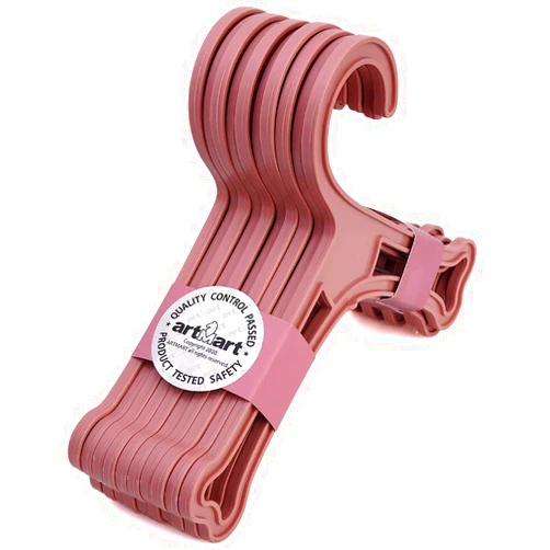 ARTMART Dog Bone Shaped Puppy Cat Kitten Small Pet Mini Clothes Plastic Hanger Pink or Blue Pack of 10 (Pink)