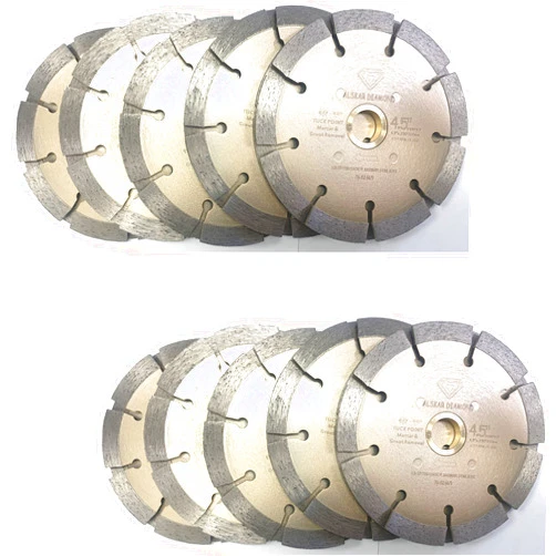 ALSKAR DIAMOND (10 pcs) ALSKAR DIAMOND ADKST 4-1/2 inch Standard Twin Tuck Point Blade Sintered Diffusion Bonded Dry or Wet Cutting for Mortar and Concrete (4-1/2