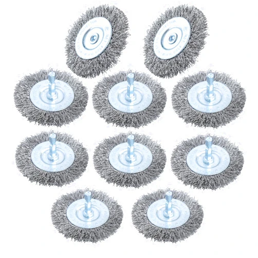 Hiqalty 10pcs 3 Inch Stainless Steel Wire Wheel Brushes Kit for Drill with 1/4-Inch Hex Shank,Wire Wheels for Power-Operated Grinders (10)