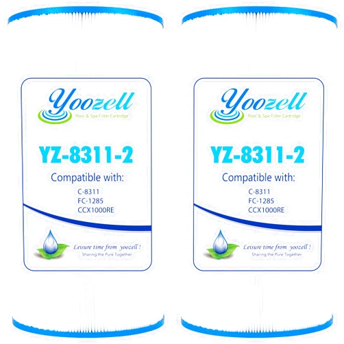 Yoozell Swimming Pool Filter Replaces for C-8311, Filbur FC-1285, CCX1000RE (CC 1000E), XStream CC1000RE, PXST100, PLFPXST100, Darlly 81005, 100 Sq.Ft Filter Cartridge, 2 Pack