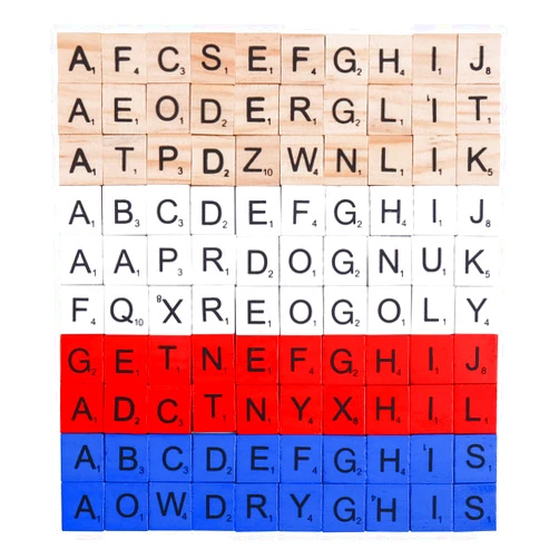 DSYJ Domino & Tile Games, Wood Letter Tiles, Scrabble Letters for Crafts - DIY Wood Gift Decoration - Scrabble Crossword Game Wood Color 400 Pcs