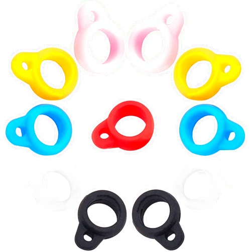 GORGECRAFT 24PCS 6 Colors Anti-Lost Silicone Rubber Rings Holder Multipurpose Adjustable Cases Necklace Lanyard Replacement Pendant Carrying Kit for Pens Device Diameter 8mm/0.3 inch