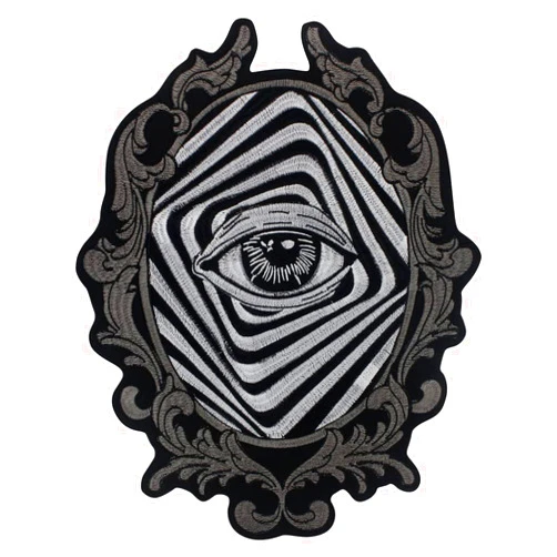 Emsourbe Embroidered Fabric Patch Evil Eyes Applique Iron on Patches for MC Club Vest Decor Lucky Badges 1 Piece
