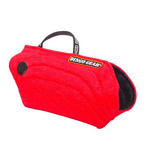 DINGO GEAR WWW.DINGOGEAR.COM 1977 Dingo Gear Atos Red Nylcot Bite Sleeve with a Handle for Dog Bite Training S00550