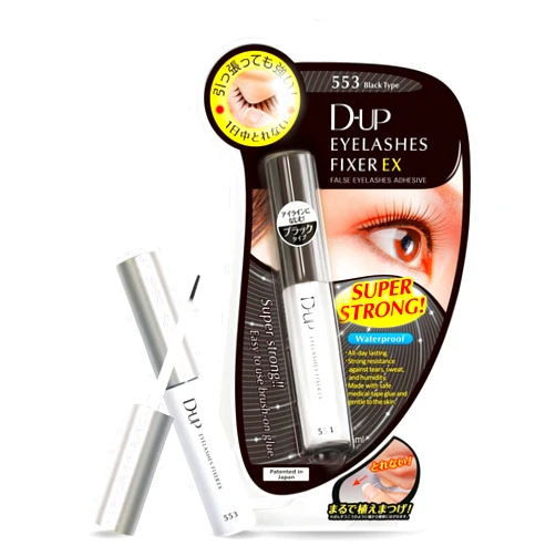 D-UP Lash Glue & Eyelash Glue, Waterproof Lash Cluster Glue with 24H Long Lasting, Eyelash Adhesive with Strong Hold & Eyeliner Effect for Cat Eye Makeup, Made in Korea, EX 553 Black 1 Count