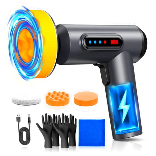 DRONAR buffer-polisher-car-polish-Buffer- 80000RPM cordless polisher for car detailing -Car Buffer Polisher- Portable Buffer Polisher Kit- Car Detailing Polishing Buffer black