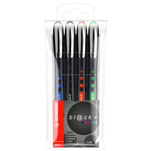 Stabilo Bionic Black Pointball Pen Fine Wallet , Set of 4 , Multicolored