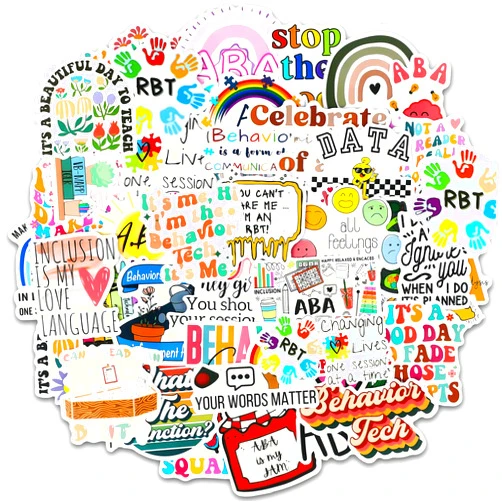 Frienda 172 Pcs ABA Stickers Applied Behavior Analysis Waterproof Vinyl Sticker Decals Cartoon ABA Therapy Sticker for Autistic Water Bottle Laptop Journaling Party Supply Decor