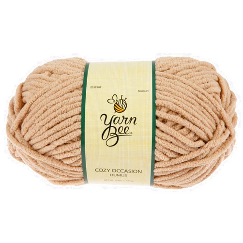 Hobby Lobby Yarn Bee Cozy Occasion Yarn, 100% Polyester, Super Bulky, 5.5 oz, 101 yds, Beige, Warm, Soft, Fluffy