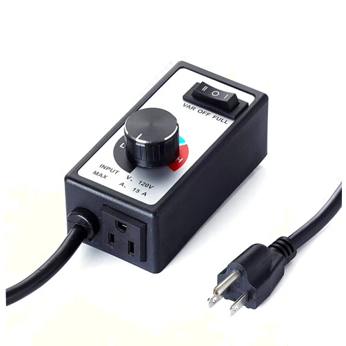CDMALL AC Motor Speed Controller 120V 15A Max Electronic Fan Speed Controller Variable Adjuster for Hydroponics Inline Duct Exhaust Ceiling Fans with 6' Long Cord