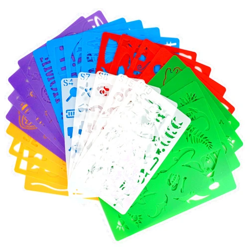 Acoavo Stencil Drawing Kit for Kids, 25 Pcs Plastic Drawing Stencils with 400+ Shapes, Great Birthday Gift for Boy Girl